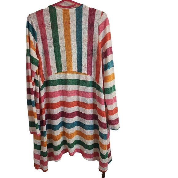 NWOT Andrée By Unit Medium Spring Striped Lightweight Cardigan - Picture 9 of 9